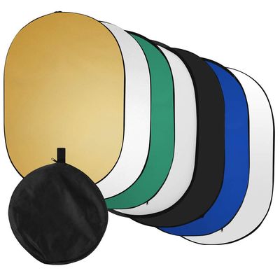 Andoer 60 * 90 cm / 24 * 35 inch 7 in 1 Photography Light Reflector (Translucent, Silver, Gold, White, Black, Green, Blue) Folding Multidisc for Outdoor Studio Photography