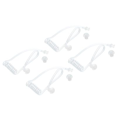 MECCANIXITY Clear Acoustic Tube for Two Way Radio Earpiece and Headset, Replacement Coil Tube, Pack of 4