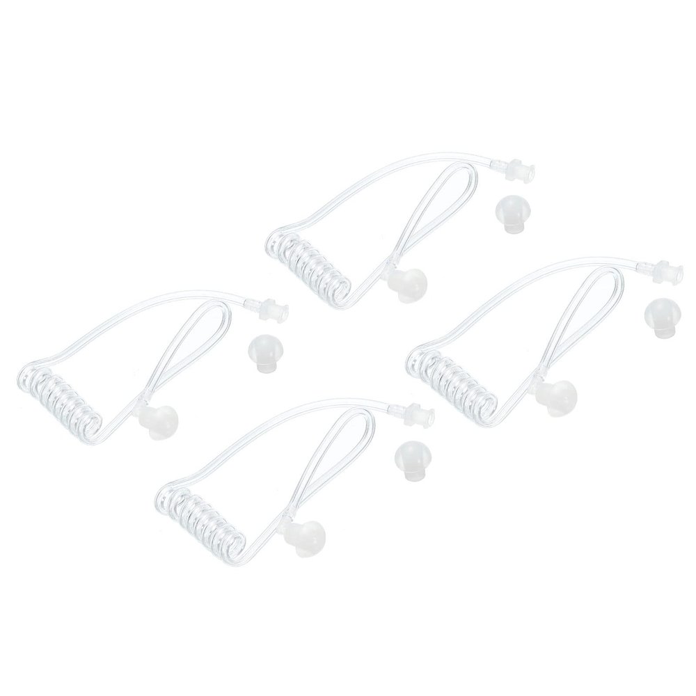 MECCANIXITY Clear Acoustic Tube for Two Way Radio Earpiece and Headset, Replacement Coil Tube, Pack of 4