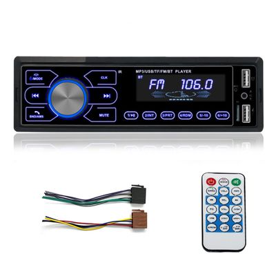 1 Din Car Radio 12V Touch Button Bluetooth Hands Free Calling FM AUX SD USB