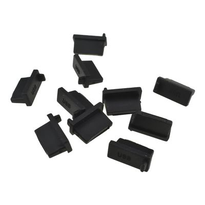 Acoeitl Soft Silicone USB Port PC Cap Cover Anti Dust Plugs Protectors Stoppers 0.5 x 0.3 x 0.24inch Keep Clean Dry Snug Fit Slot Sit Flush Easy Insert Remove Stay in Place USB A Type Black 10Pcs