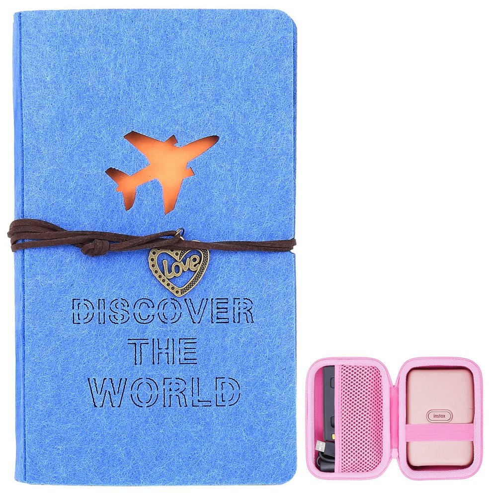 Holds 180 Photos 2x3 Photo Album Book + Fujifilm Instax Mini Link Printer Hard Case