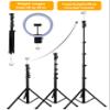 AGOGO 12'' LED Ring Light with Tripod Stand and Phone Holder, 24W High Power LED Bulb,Selfie Halo Light for Photography/Makeup/Vlogging/Live Streaming view 4