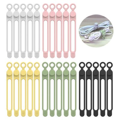 [25Park]UMUST Silicone Cable Ties,Reusable Cable Management Organizer,Cable Straps,Cord Ties,Multipurpose Elastic Cord Organizer for Bundling and Fastening Cable Cords Wires(Multi -colored)