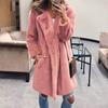 HINDOLA Women's Long Jacket Winter Faux Fur Coats Warm Fleece Lapel Open Front Coat Outwear Jackets with Pockets view 2