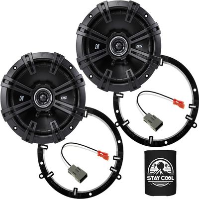 KICKER Speakers 6.5 inch for Honda Civic 2001-2005 Upgrade Kit - Pair of DS Series with Adapters and Harness, Coaxial 6 1/2 Car Audio Front Door Speaker DSC650, 43DSC6504