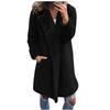 HINDOLA Women's Long Jacket Winter Faux Fur Coats Warm Fleece Lapel Open Front Coat Outwear Jackets with Pockets view 1