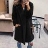 HINDOLA Women's Long Jacket Winter Faux Fur Coats Warm Fleece Lapel Open Front Coat Outwear Jackets with Pockets view 2