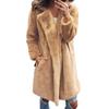 HINDOLA Women's Long Jacket Winter Faux Fur Coats Warm Fleece Lapel Open Front Coat Outwear Jackets with Pockets view 1