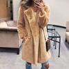 HINDOLA Women's Long Jacket Winter Faux Fur Coats Warm Fleece Lapel Open Front Coat Outwear Jackets with Pockets view 2