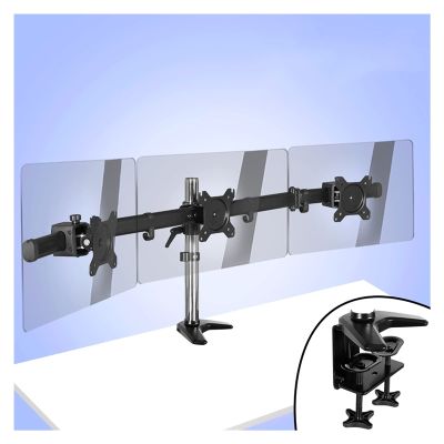 TOMYEUS Monitor Arm Triple Monitor Stand 17"-27" Three LCD Screens Monitor Desk Mount, Height/Tilt/Rotation Adjustable, Each Arm Holds Up to 17.6 Lbs Adjustable Monitor Stands (Style : B)