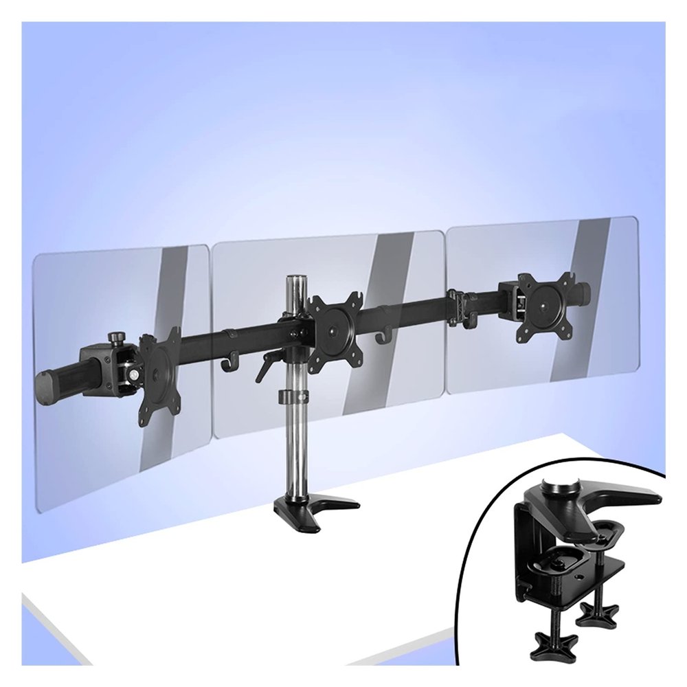 TOMYEUS Monitor Arm Triple Monitor Stand 17"-27" Three LCD Screens Monitor Desk Mount, Height/Tilt/Rotation Adjustable, Each Arm Holds Up to 17.6 Lbs Adjustable Monitor Stands (Style : B)