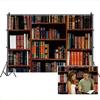 DASHAN 8x6ft Polyester Bookshelf Backdrop Back to School Vintage Library Bookcase Online Teaching Office YouTube Video Antique Teacher Student Photography Background School Graduation Photo Prop view 1