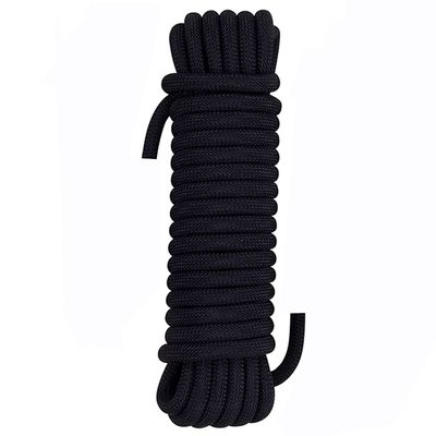 Aoneky Outdoor 10mm 98ft Static Utility Rope, Heavy Duty Polyester Rope for Pulling, Rigging, Tree Work & Hunting, Gym Fitness, 2000LB Tensile Strength, Black