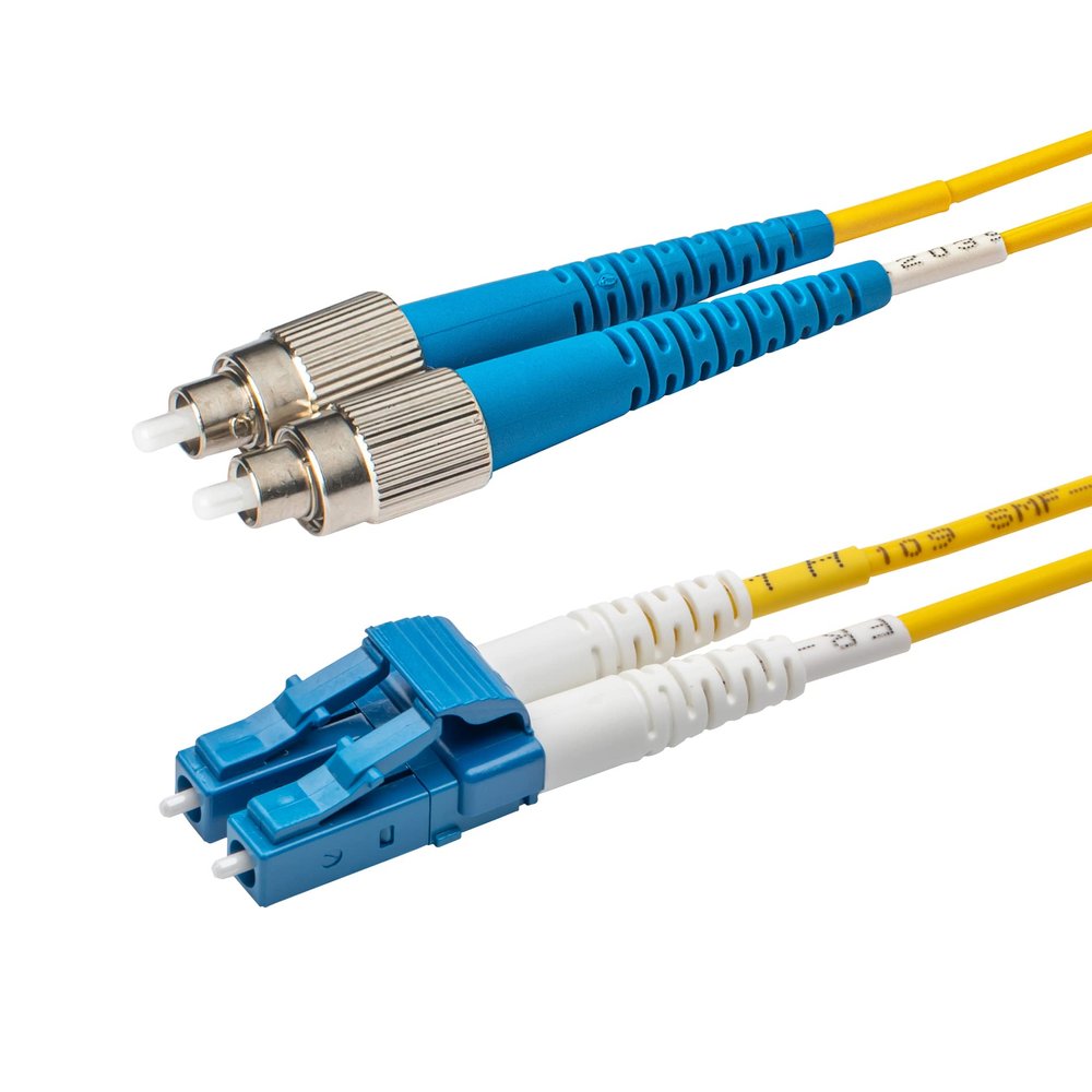 SpeedyFiberTX 1-Pack 55 Meter FC/U to LC/U Fiber Patch Cable, Corning SMF-28 Singlemode 9/125um Ultra Optical Fiber, OS1/OS2 Compatible, Duplex Yellow Riser OFNR Cable Jacket