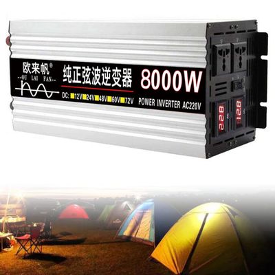 ELBLUS 5000W/6000W/8000W Pure Sine Wave Power Inverter DC 12V/24V/48V to AC 110v/220v Car Inverter Adapter Power Converter with AC Outlets and Dual LCD Display,8000W-12Vto220V