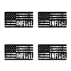 Hard Hat Infidel USA Black Flag 4 Pack Stickers view 1