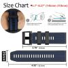 Abanen Quick Fit Silicone Watch Bands for Garmin Fenix 8 51mm / epix Pro 51mm / Instinct 2X / Instinct 3 50mm, Soft Sport Bicolor Waterproof Wrist Strap for Fenix 7X/6X/5X, Enduro (Dark Blue-Black) view 4