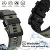 Abanen Quick Fit Silicone Watch Bands for Garmin Fenix 8 51mm / epix Pro 51mm / Instinct 2X / Instinct 3 50mm,Soft Sport Bicolor Waterproof Wristband Strap for Fenix 7X/6X/5X, Enduro (Green-Black) view 4