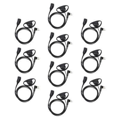 LSENG D-Type 2 Pin Two Way Radio Earpiece with Microphone and PTT Compatible Motorola Radio CP200 CP200d GP2000 CLS1110 CLS1410 CLS1413 CLS1450 (10 Pack)