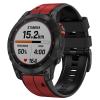 Abanen Quick Fit Silicone Watch Bands for Garmin Fenix 8 51mm / epix Pro 51mm / Instinct 2X / Instinct 3 50mm,Soft Sport Bicolor Waterproof Wrist Strap for Fenix 7X/6X/5X, Enduro (Red-Black) view 1