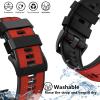 Abanen Quick Fit Silicone Watch Bands for Garmin Fenix 8 51mm / epix Pro 51mm / Instinct 2X / Instinct 3 50mm,Soft Sport Bicolor Waterproof Wrist Strap for Fenix 7X/6X/5X, Enduro (Red-Black) view 4