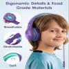 Nabevi Headphones for Kids for School, Kids Headphones with Microphone, Sharing Function, 85dB/94dB Safe Volume Limit, HD Sound, Over Ear Kid Headphone for School, On-line Study, Travel, Purple view 2