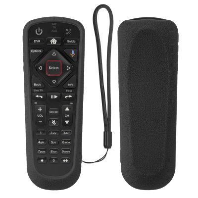 1PCS Protective Silicone Remote Case for Dish Network 52.0 54.0 Remote Control, for Dish Hopper Remote Shockproof Anti-Lost Remote Cover with Loop (Black)