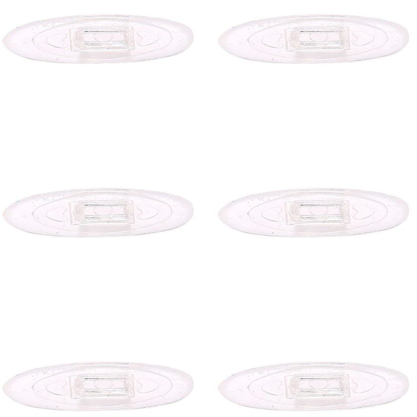Caulo Silicon Rubber Clip On Nose Pads Compatible w Oakley Glasses Sunglasses OX5087 OX5113 OX5120 OX3127 OX3204 OX3222 OX5119 OX5122 OX5094 OO6005 OO4145 OO4147 etc (Clear - 3 Pairs)