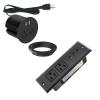 Desk Power Strip with USB, Recessed Mounted Desktop Power Outlet Power Grommet view 1