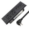 Desk Power Strip with USB, Recessed Mounted Desktop Power Outlet Power Grommet view 2