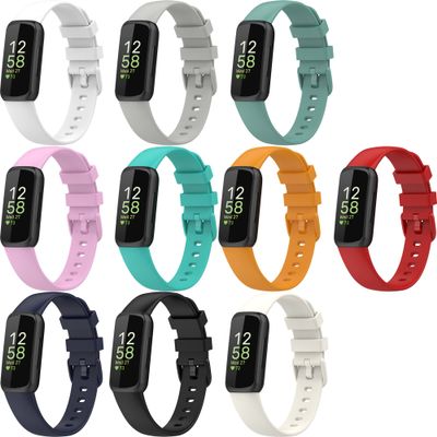 (1 Pack) Bands Straps Intended for Fitbit Inspire 3 Health & Fitness Tracker, Colorful Comfortable Flexible Silicone Band Rubber Strap Wristbands Sports Accessories for Inspire 3 (Small, All 10 colors)