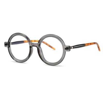 bullabulling Retro round Reading Glasses For Women Blue Light Blocking Oversized Eyeglass Frames Large lens (gray, 1.50, multiplier_x)