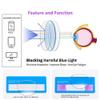 bullabulling Retro round Reading Glasses For Women Blue Light Blocking Oversized Eyeglass Frames Large lens (black white, 4.0, multiplier_x) view 3