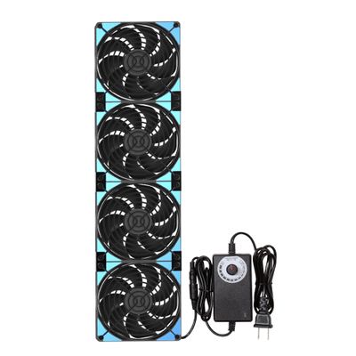 120mmx4 480mm Adjustable Computer PC Vent Fans 3-12V Speed Controller for Flexible Arrange Chicken Coop Rack Space Window Wall Cabinet Server Mining Rig Exhaust Cooling