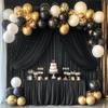 30ft x 10ft Wrinkle Free Black Backdrop Curtain for Parties, 6 Panels 5X10ft Polyester Black Photo Backdrop Drapes Back Drop Cloth for Birthday Wedding Party Photography Background view 3