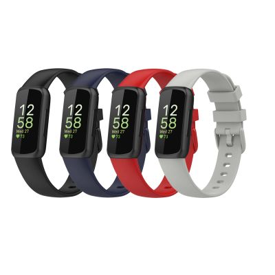 4Pack Replacement Bands Compatible for Fitbit Inspire 3 Adjustable Accessory Soft Silicone Colorful Sport Wristband for Inspire 3 for Women Men (Black&Blue&Red&Gray)