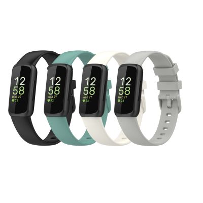 4Pack Replacement Bands Compatible for Fitbit Inspire 3 Adjustable Accessory Soft Silicone Colorful Sport Wristband for Inspire 3 for Women Men (Black&Green&Beige&Gray)