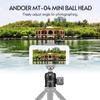 Andoer MT-04 Mini Ball Head 360 Degree Panoramic Ball Head with Standard 1/4 Screw for DSLR Camera Mounting Light Stand Tripod Monopod Professional Photography Accessories view 2