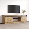 Meble Furniture Granero 01 Modern TV Stand - Stylish Rectangular High-Gloss TV Stand with Storage Space - Media Entertainment Center Console Table for TV Up to 90" - Oak view 2