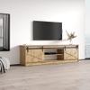 Meble Furniture Granero 01 Modern TV Stand - Stylish Rectangular High-Gloss TV Stand with Storage Space - Media Entertainment Center Console Table for TV Up to 90" - Oak view 3