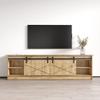 Meble Furniture Granero 01 Modern TV Stand - Stylish Rectangular High-Gloss TV Stand with Storage Space - Media Entertainment Center Console Table for TV Up to 90" - Oak view 4