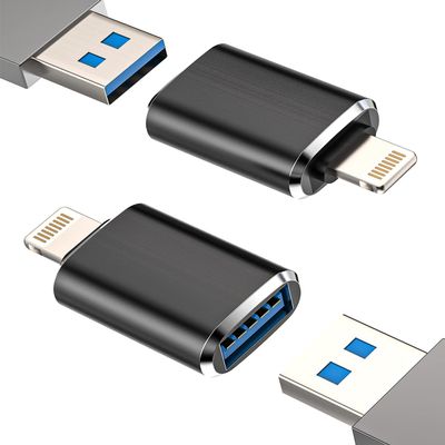 iPhone OTG Adapter Lightning Male to USB Female Dongle(2Pack)for 14 13 12 11 Pro Max Xr X Xs Se 7 8Plus for iPad Air Camera Card Reader USB Flash Drive U Disk Mouse Keyboard Hub MIDI Piano Converter