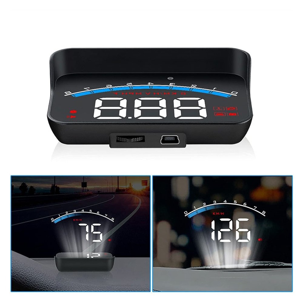 HUD M6s Head Up Display Overspeed Warning Windshield Projector On-Board OBD Scanner with Lens Hood Universal Auto HUD