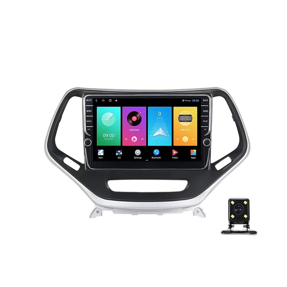 ZYLR Double Din Car Stereo with Bluetooth, 9 Inch Touchscreen Car Multimedia Receiver for Jeep Cherokee 5 KL 2014-2018 Car Audio MP5 Player with Backup Camera SWC Carplay FM Car Radio,K100s 1g+16g
