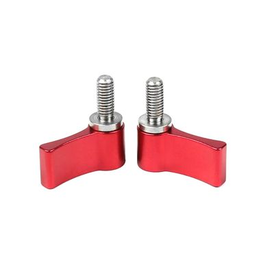 FEICHAO CNC Handle Screw Adjustable Single Wing M5*12 Screws for SLR Photographic Accessory Connection Reinforcement Compatible with GoPro 10 Action Camera (2 PCS,Red)
