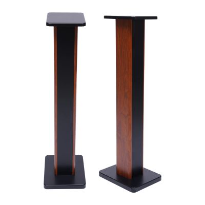 2pcs 36 inchBookshelf Speaker Stand Surround Sound Home Theater Speaker Column Holder, Wooden Home Audio Stand Rosewood Wood Grain Color