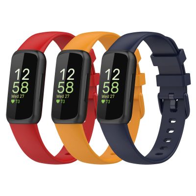 3 PACK Replacement Bands Compatible for Fitbit Inspire 3 Bands Silicone Straps Replacement Wristbands Bracelet Band Compatible for Fitbit Inspire 3 for Women Men (Small, red/yellow/blue)