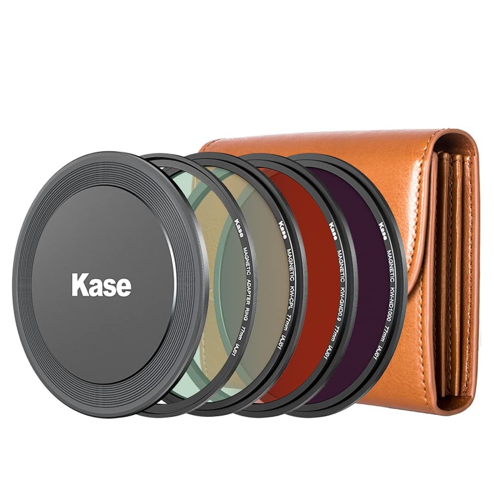 Kase 82mm Wolverine Magnetic ND & CPL Filters Kit Includes CPL + ND1000 + Soft GND0.9 + Magnetic Lens Cap + Filter Bag,Shockproof Tempered Optical Glass & HD Multi Coated Filter