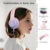 Candy Bila Kids Headphones, Wired Headphones for Kids Over Ear with Microphone, 85/94dB Volume Limiter Headphone for Girls Boys, Foldable Headphone for Learning & Entertainment, Gradient Pink view 3